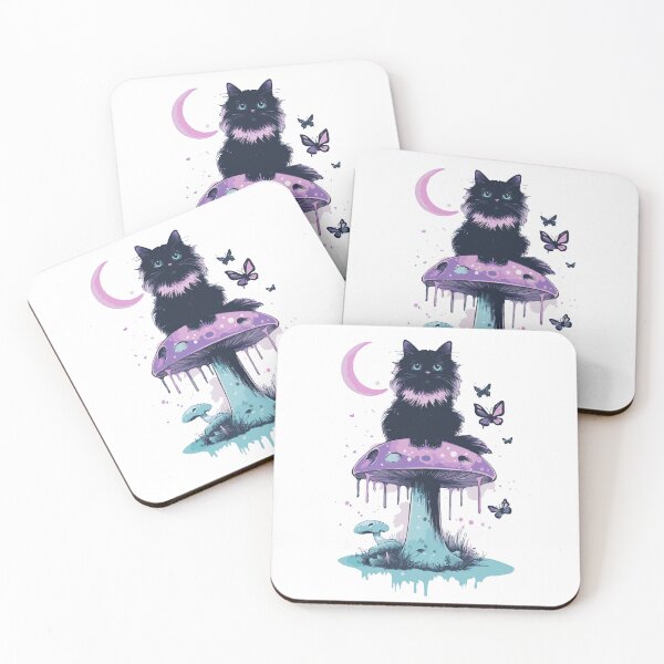 Item preview, cat on mushroom designed and sold by craftyaliens.
