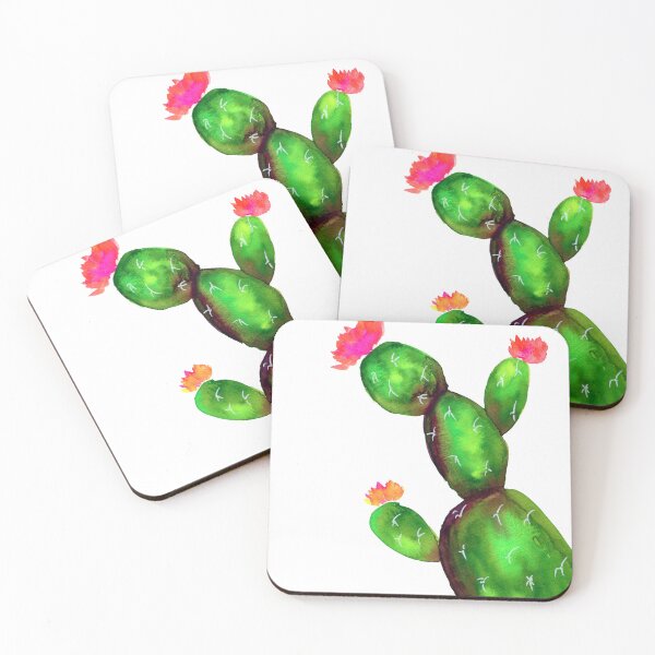Item preview, Green and purple flowering cactus watercolor painting designed and sold by AnissaF.