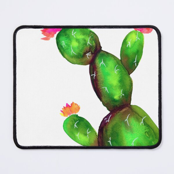 Item preview, Green and purple flowering cactus watercolor painting designed and sold by AnissaF.