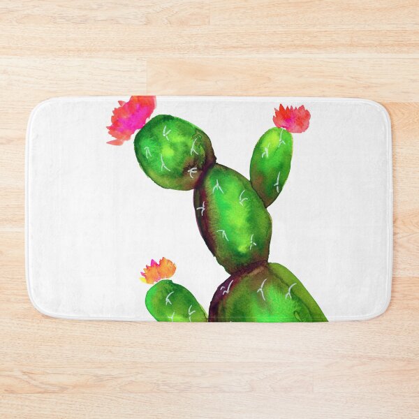 Item preview, Green and purple flowering cactus watercolor painting designed and sold by AnissaF.