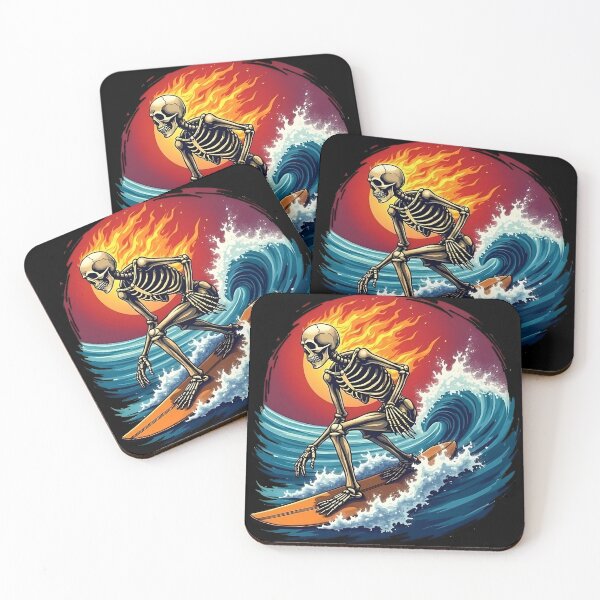 Item preview, Skeleton Surfer on Fiery Waves designed and sold by Casanova7000.