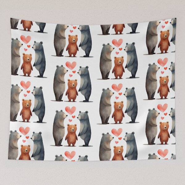 Item preview, Watercolor bear, watercolor bear, valentine day, love, adorable animals designed and sold by Victoria Riabov.