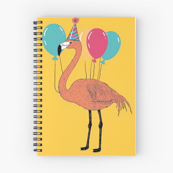 Item preview, Party Flamingo with Balloons and Festive Hat designed and sold by TringTringCards.