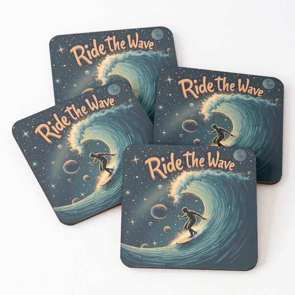 Item preview, Ride the Wave - Cosmic Surfing Adventure designed and sold by pixelated_echoes.