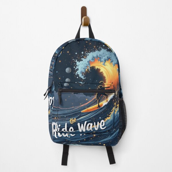 Item preview, Ride the Wave - Cosmic Surfing Adventure - night surfer designed and sold by pixelated_echoes.