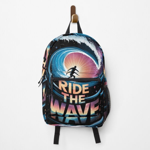Item preview, Ride the Wave - Cosmic Surfing - night surfer - adventure designed and sold by pixelated_echoes.