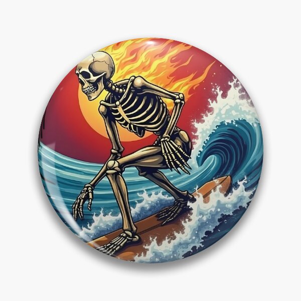 Item preview, Skeleton Surfer on Fiery Waves designed and sold by Casanova7000.