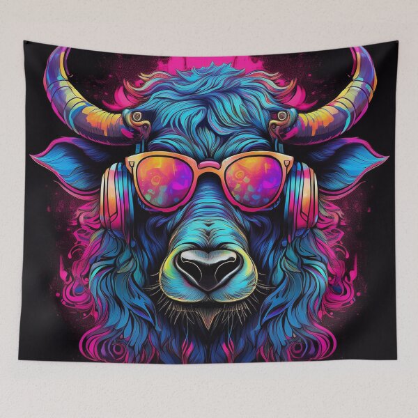 Item preview, Graffiti water buffalo in Headphones and Shades designed and sold by Boxing Kangaroo Retail Company.