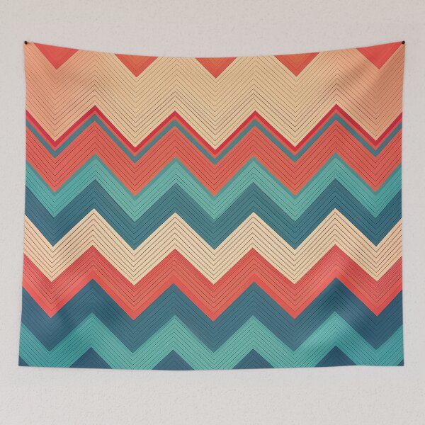 Item preview, A bold zigzag pattern design in contrasting colors, creating an illusion of sharp peaks and valleys. designed and sold by HEMRO.