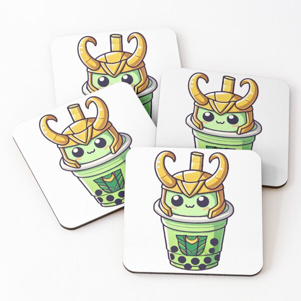 Item preview, Golden Horned god of Mischief boba drink sticker designed and sold by qladou.