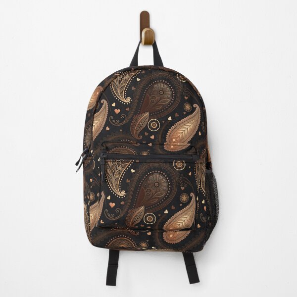 Item preview, Dark Brown and Black Paisley with Little Hearts designed and sold by HolyWon.