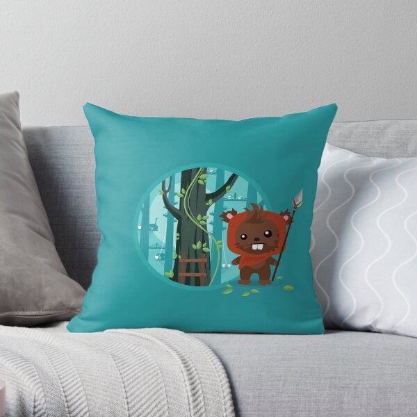 Cute little furry Bear Throw Pillow