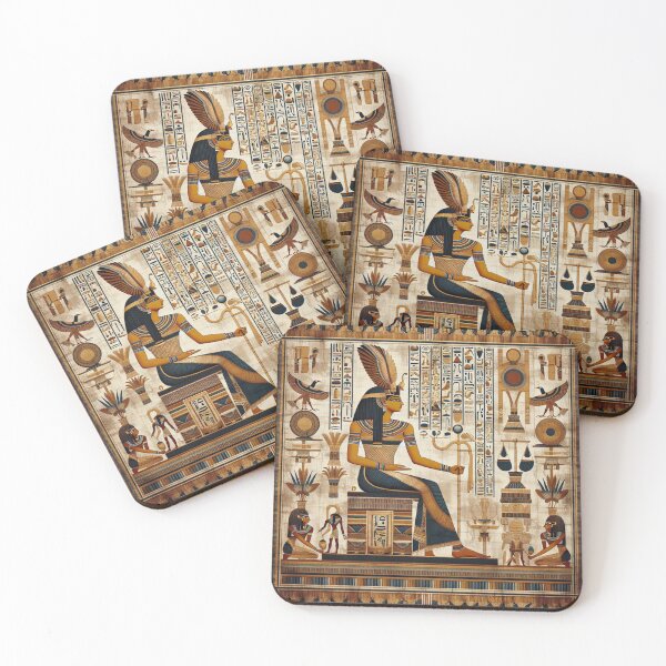 Item preview, Maat Ancient Egyptian Goddess Ma'at Art Kemetism Inspired Tapestry designed and sold by AnalajiaDesigns.