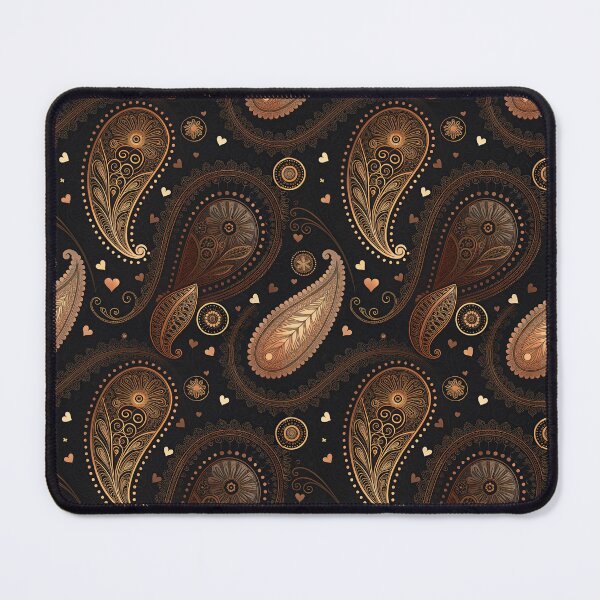 Item preview, Dark Brown and Black Paisley with Little Hearts designed and sold by HolyWon.