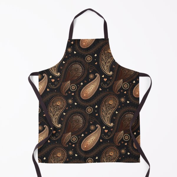 Item preview, Dark Brown and Black Paisley with Little Hearts designed and sold by HolyWon.