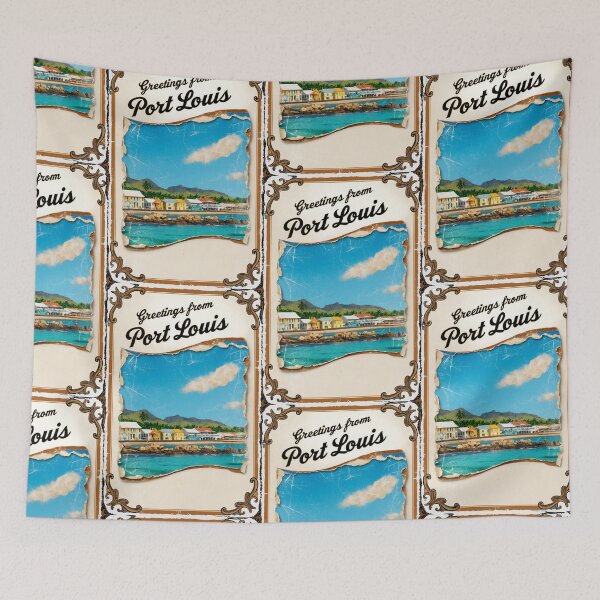 Item preview, Port Louis Mauritius Vintage Travel Retro Postcard Design designed and sold by TravelPostcardGems.