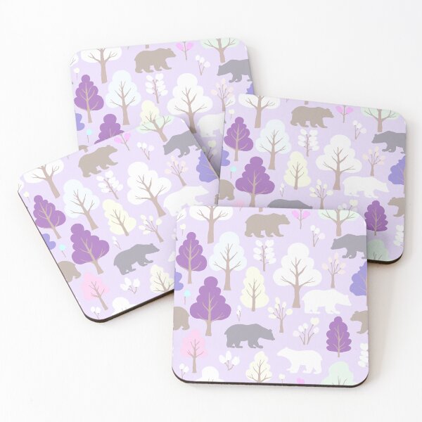 Item preview, Bear-y Fun In The Forest - Beige - Brown - Pink - Purple -White  designed and sold by Fezzyboo.