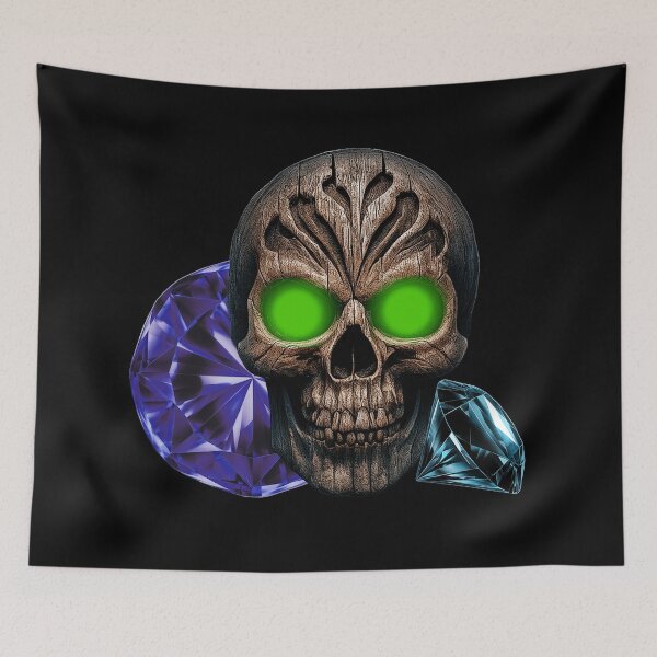 Item preview, glowing eyes, human skulls, vanitas, diamonds designed and sold by Kirei-Lily.