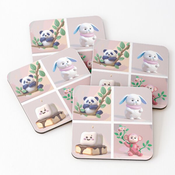Item preview, A cute pandabear, adorable bunny, delightful cake and a playful monkey designed and sold by melissamaduka.