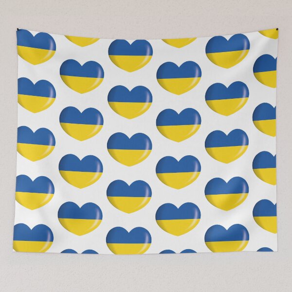 Item preview, Icon representing a heart button with the flag of Ukraine. Ideal for catalogs of institutional materials and geography designed and sold by LucianoCosmo.