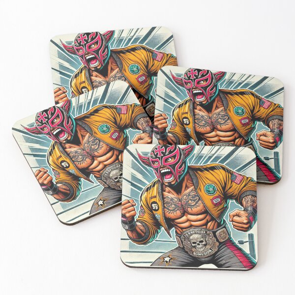 Artikelvorschau, Lucha Libre Graphic Art Nr. 4 – Maskiertes Wrestler-Design für Fans entworfen und verkauft von Punkfan91.