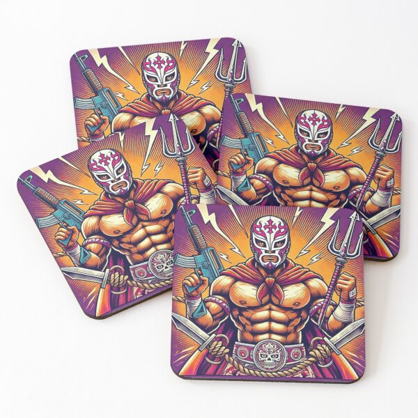 Artikelvorschau, Lucha Libre Graphic Art Nr. 9 – Maskiertes Wrestler-Design für Fans entworfen und verkauft von Punkfan91.