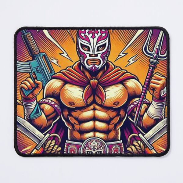 Artikelvorschau, Lucha Libre Graphic Art Nr. 9 – Maskiertes Wrestler-Design für Fans entworfen und verkauft von Punkfan91.