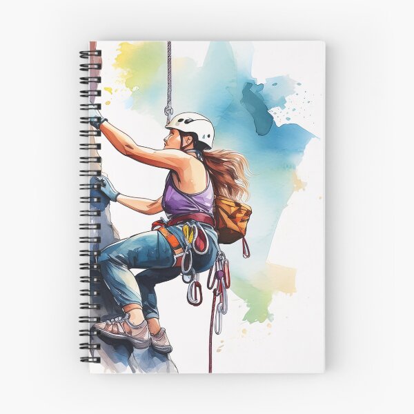 Item preview, A climber ascends a rugged rock face, equipped with safety gear and a helmet, showcasing the thrill and challenge of rock climbing designed and sold by homydesign.
