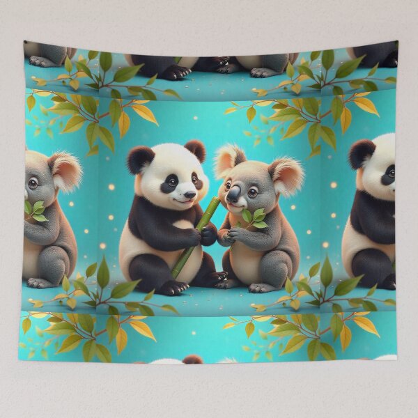 Item preview, Cute Panda and Koala Seamless Pattern designed and sold by hjian8219.