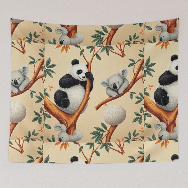Item preview, Cute Panda and Koala Seamless Pattern designed and sold by hjian8219.