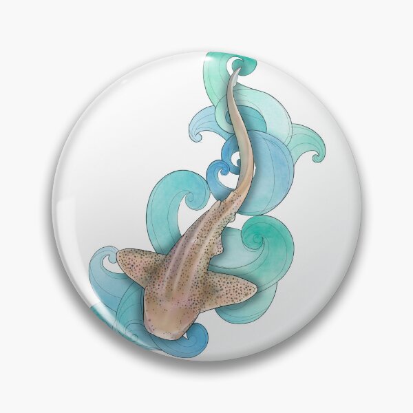 Item preview, Cruising leopard shark among the waves designed and sold by Moana Matron Designs.