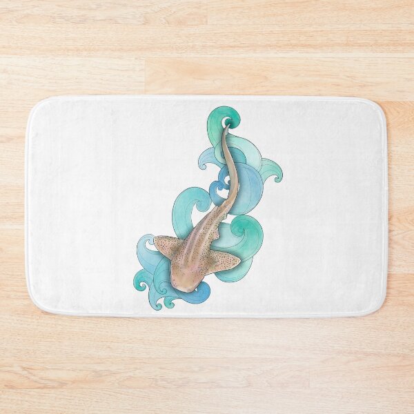 Item preview, Cruising leopard shark among the waves designed and sold by Moana Matron Designs.