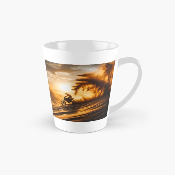 Item preview, Motocross rider in action at sunset, kicking up dust on a rugged trail designed and sold by homydesign.