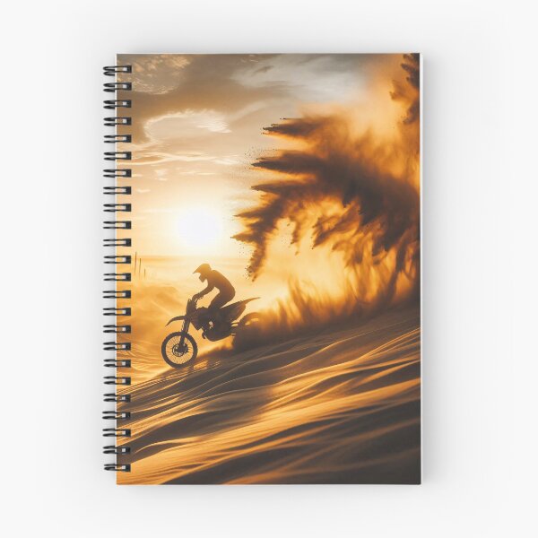 Item preview, Motocross rider in action at sunset, kicking up dust on a rugged trail designed and sold by homydesign.