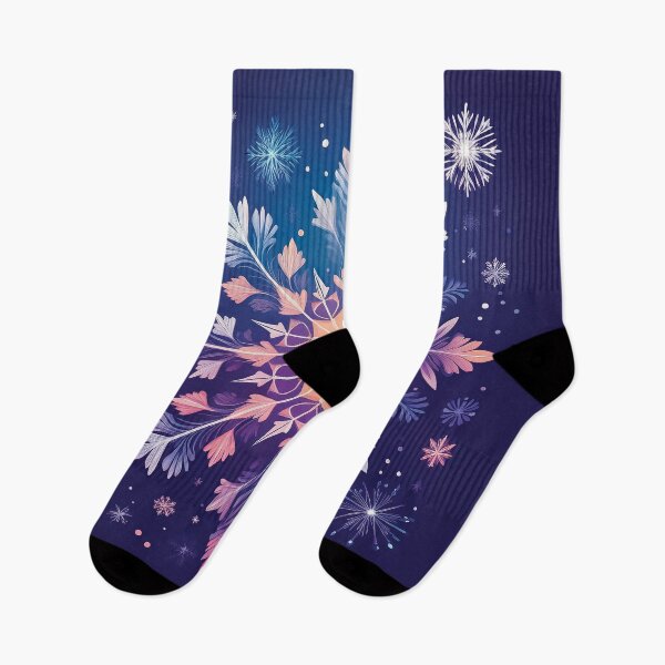 Item preview, A design of a large, colorful snowflake falling from a vibrant night sky.  designed and sold by HEMRO.