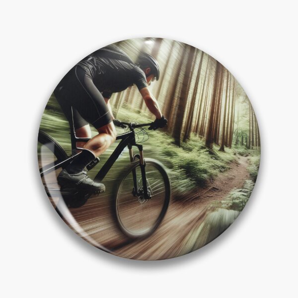 Item preview, A cyclist speeds through a sunlit forest, motion blur effect captures dynamic movement designed and sold by homydesign.