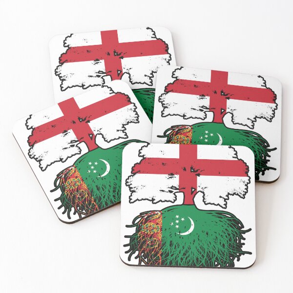 Item preview, Turkmenistan Turkmen English England Tree Roots Flag designed and sold by FlagX.