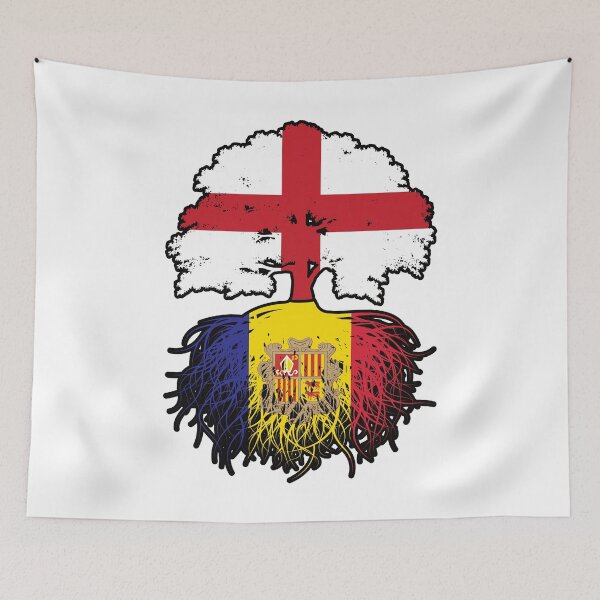 Item preview, Andorra Andorran English England Tree Roots Flag designed and sold by FlagX.