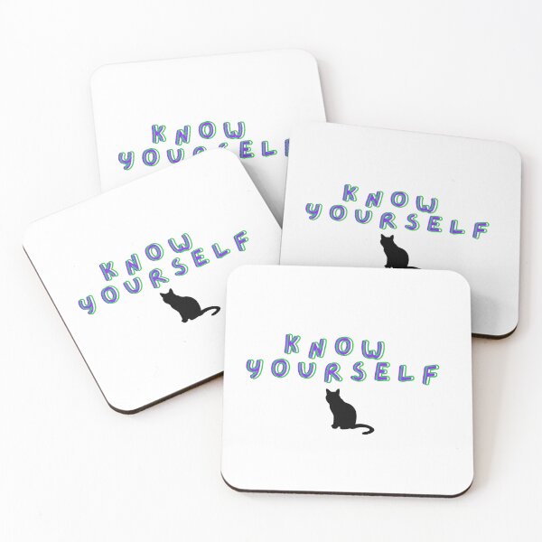 Item preview, Meaningful words in blue and green with black cat  designed and sold by wallartofmio.