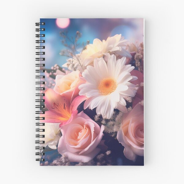 Item preview, A vibrant bouquet of flowers with roses, daisies, lilies, and other blooms, set against a softly lit background, creating a dreamy and ethereal atmosphere designed and sold by homydesign.