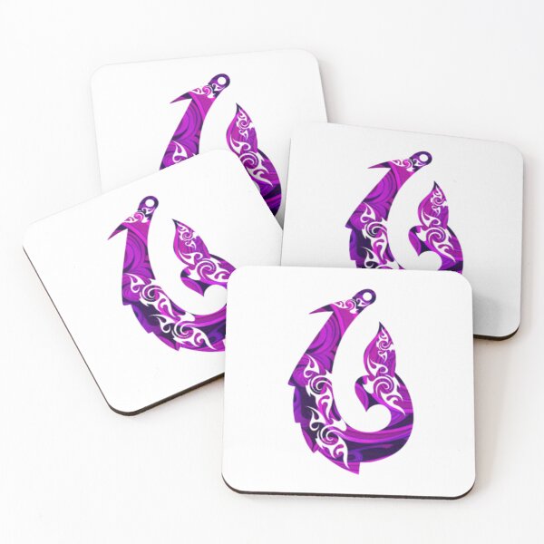 Item preview, Māori Fish-hook Pendant Design - Purple Whale Tail designed and sold by 2-Tama-Toi.