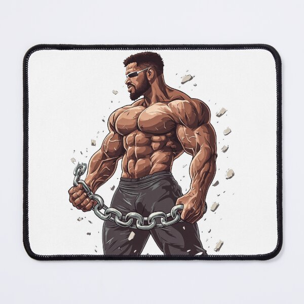 Item preview, bodybuilder breaking chains designed and sold by javierparra.