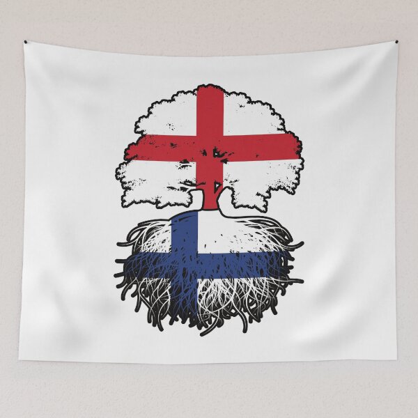 Item preview, Finland Finnish English England Tree Roots Flag designed and sold by FlagX.
