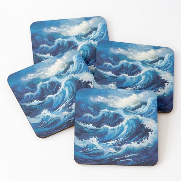 Item preview, A design of powerful ocean waves with swirling white caps and deep blue hues. designed and sold by HEMRO.