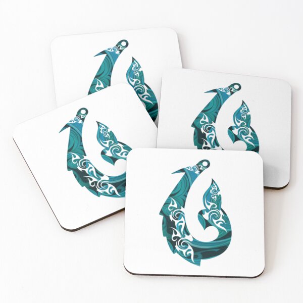 Item preview, Māori Fish-hook Pendant Design - Teal Whale Tail designed and sold by 2-Tama-Toi.