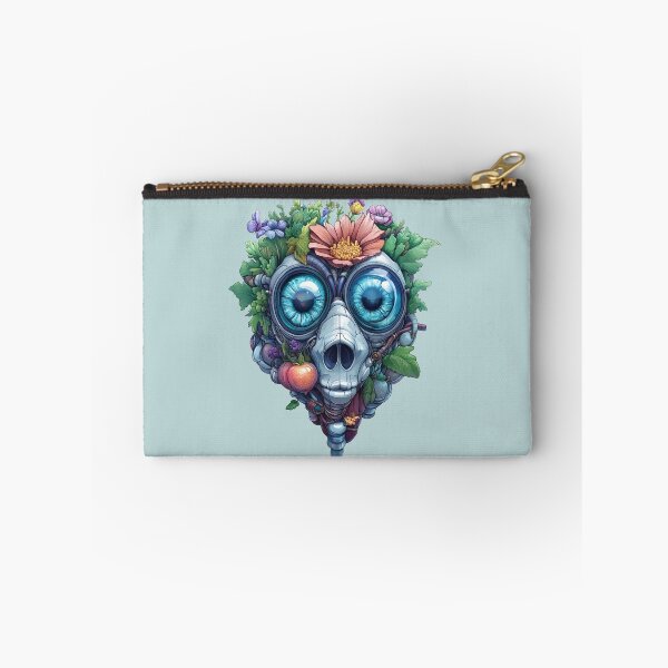 Item preview, Floral Robot Skull with Blue Eyes and Fruit Accents designed and sold by bAIryBarn.