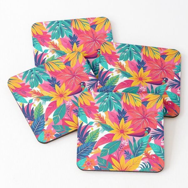 Item preview, Vibrant Tropical Leaves and Flowers Art designed and sold by artistspark.