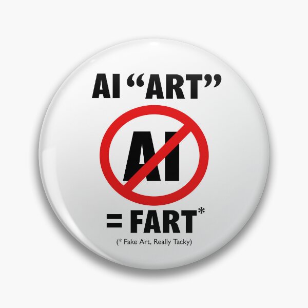 Item preview, AI Art = Fart (With Extra Slogan: Fake Art, Really Tacky) designed and sold by Quirkball.