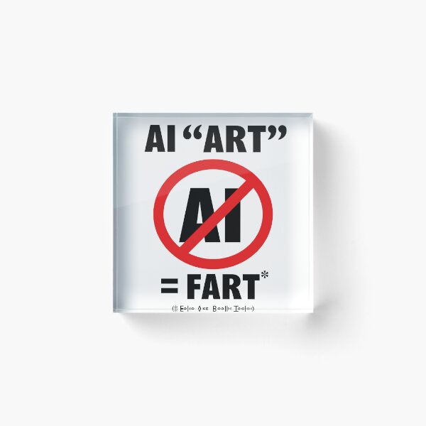 Item preview, AI Art = Fart (With Extra Slogan: Fake Art, Really Tacky) designed and sold by Quirkball.
