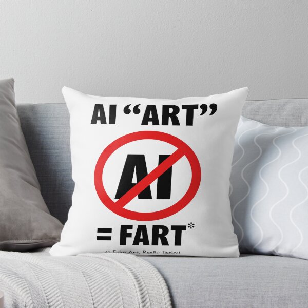 Item preview, AI Art = Fart (With Extra Slogan: Fake Art, Really Tacky) designed and sold by Quirkball.